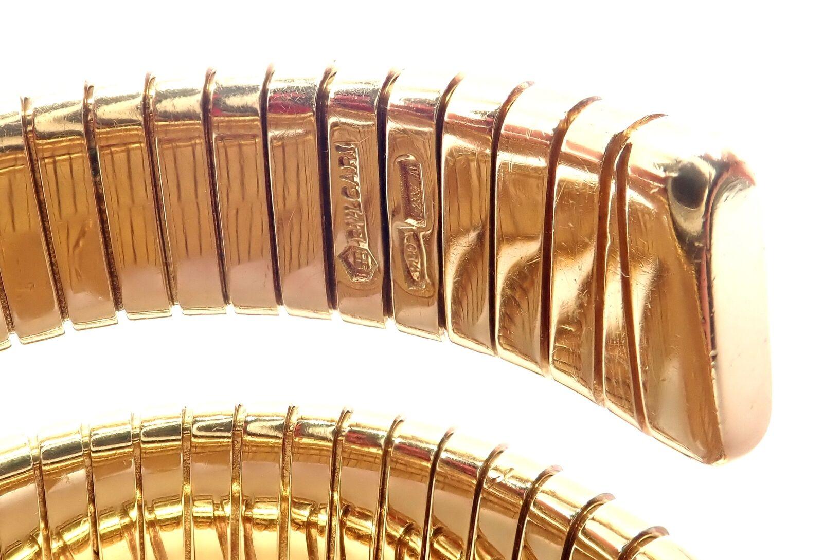 Bulgari Vintage Tubogas Serpenti Snake Yellow Gold Bracelet Wristwatch In Excellent Condition For Sale In Holland, PA