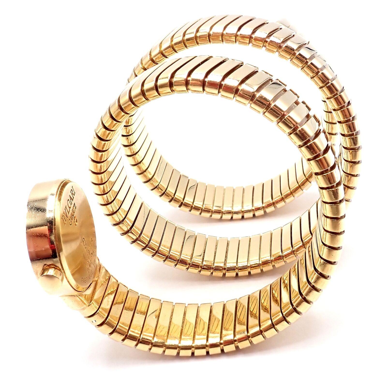 Montre-bracelet Tubogas Serpenti vintage en or jaune avec serpent en vente 1