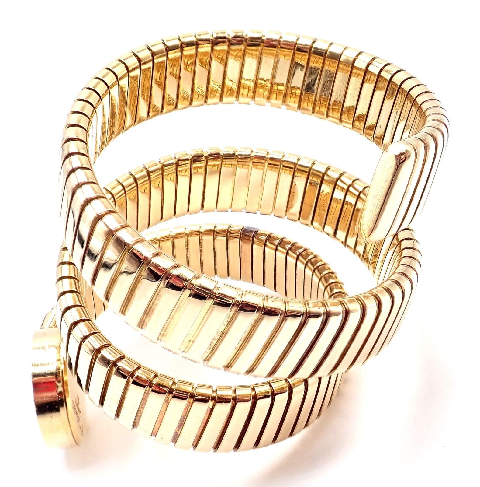 Montre-bracelet Tubogas Serpenti vintage en or jaune avec serpent en vente 2