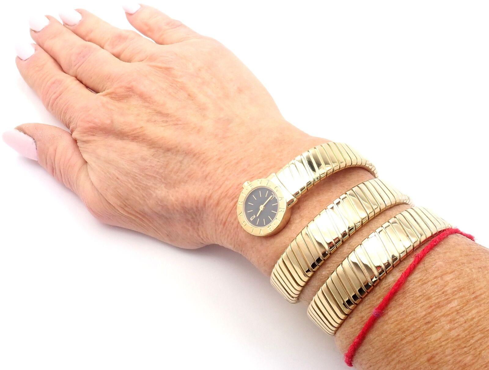 Montre-bracelet Tubogas Serpenti vintage en or jaune avec serpent en vente 5