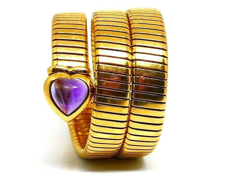 Bulgari Vintage Tubogas Wrap Amethyst Bracelet at 1stDibs