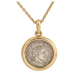 Bulgari Collier pendentif monnaie MONETE en or jaune