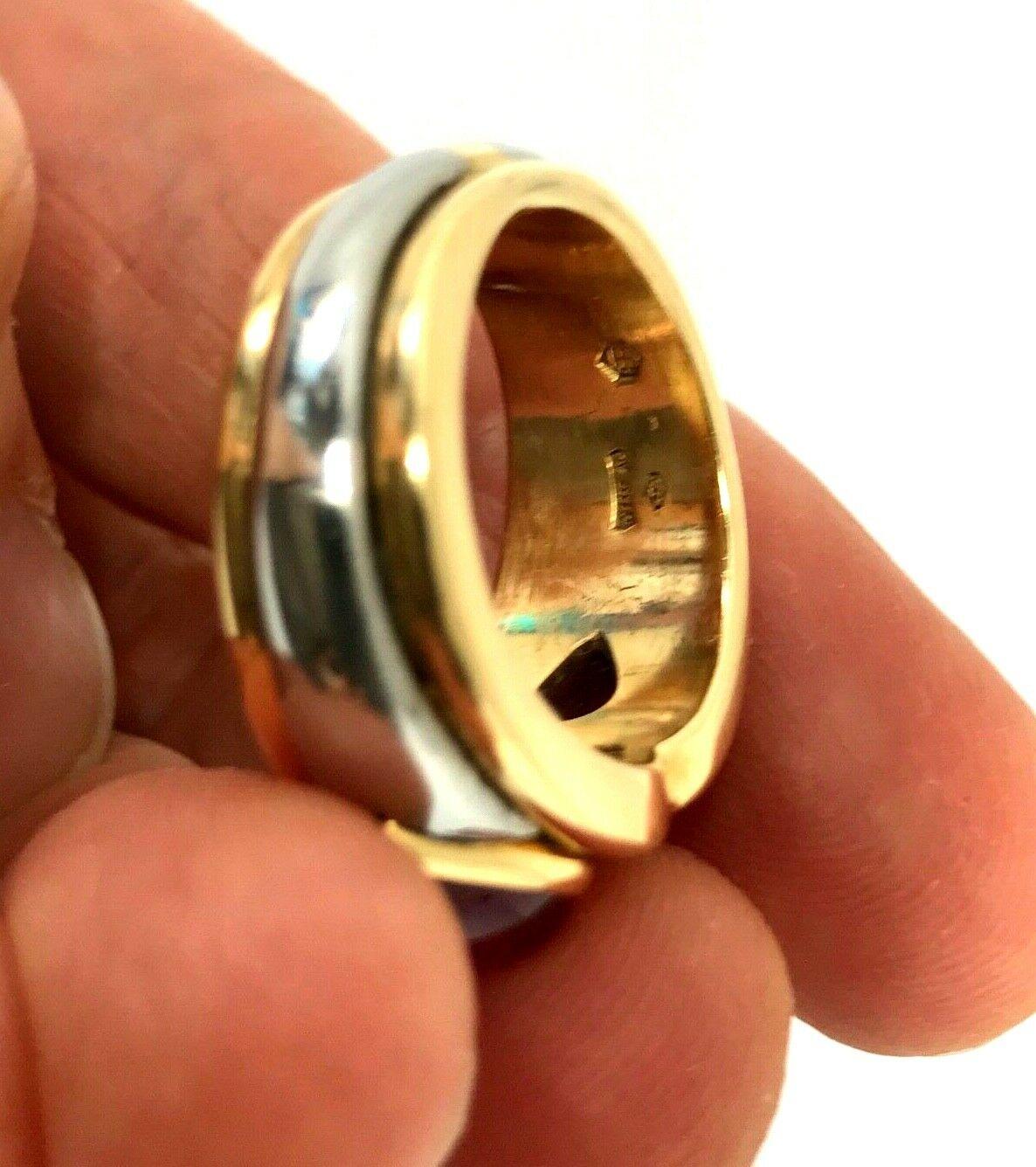 Women's or Men's Bulgari Vintage Yellow Gold Hematite Ruby Ring