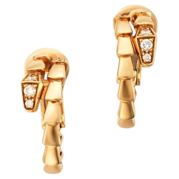 Bulgari Viper Ohrringe aus Gelbgold mit Diamanten im Angebot