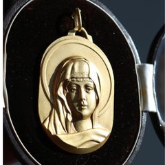 Bulgari Virgin Mary Pendant 18K Solid Yellow Gold Circa. 1900