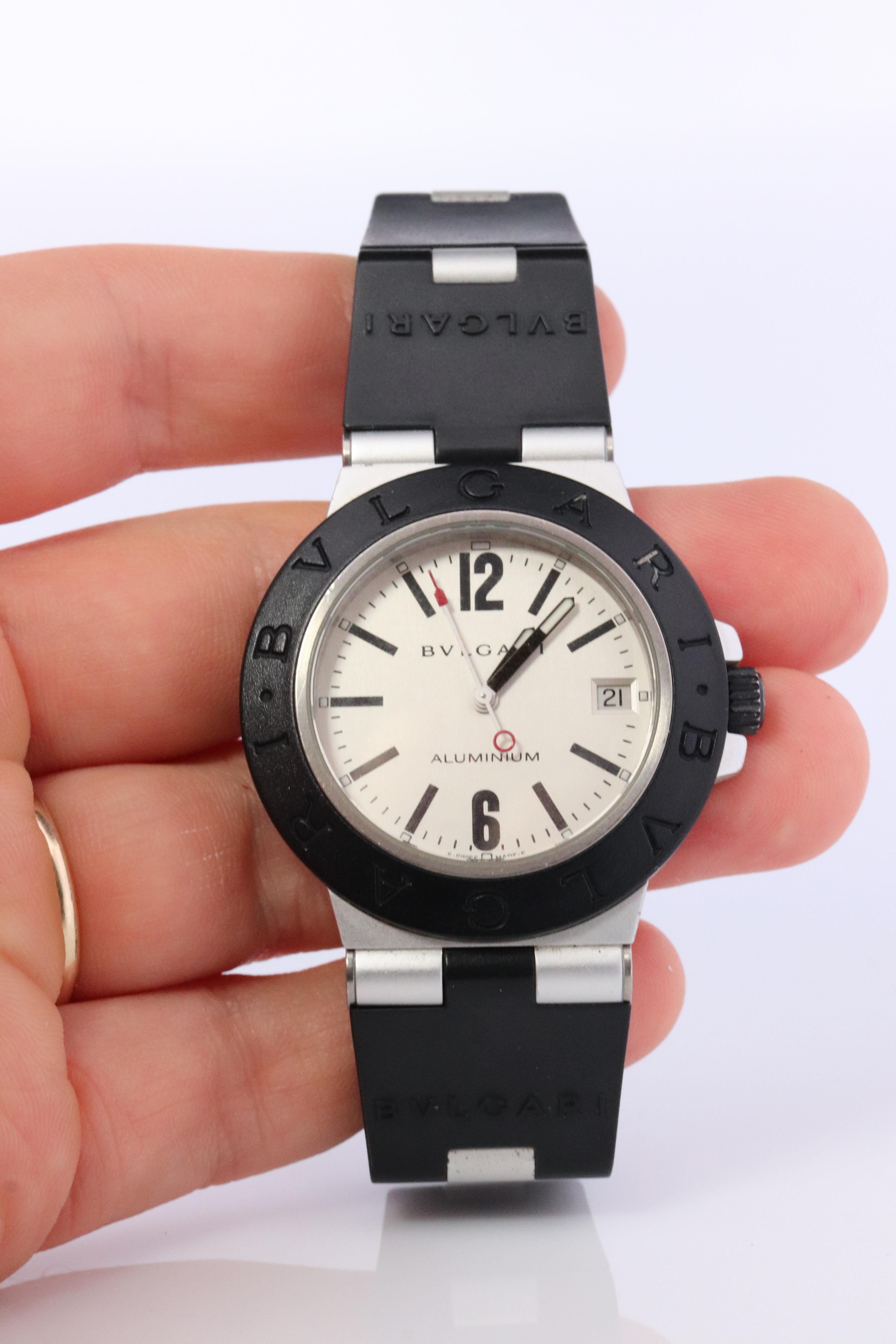 Bulgari-Uhr. Bvlgari AL 38 TA Automatik-Herrenuhr. Bvlgari Aluminium-Kunststoff Gummi im Zustand „Gut“ in Port Charlotte, FL