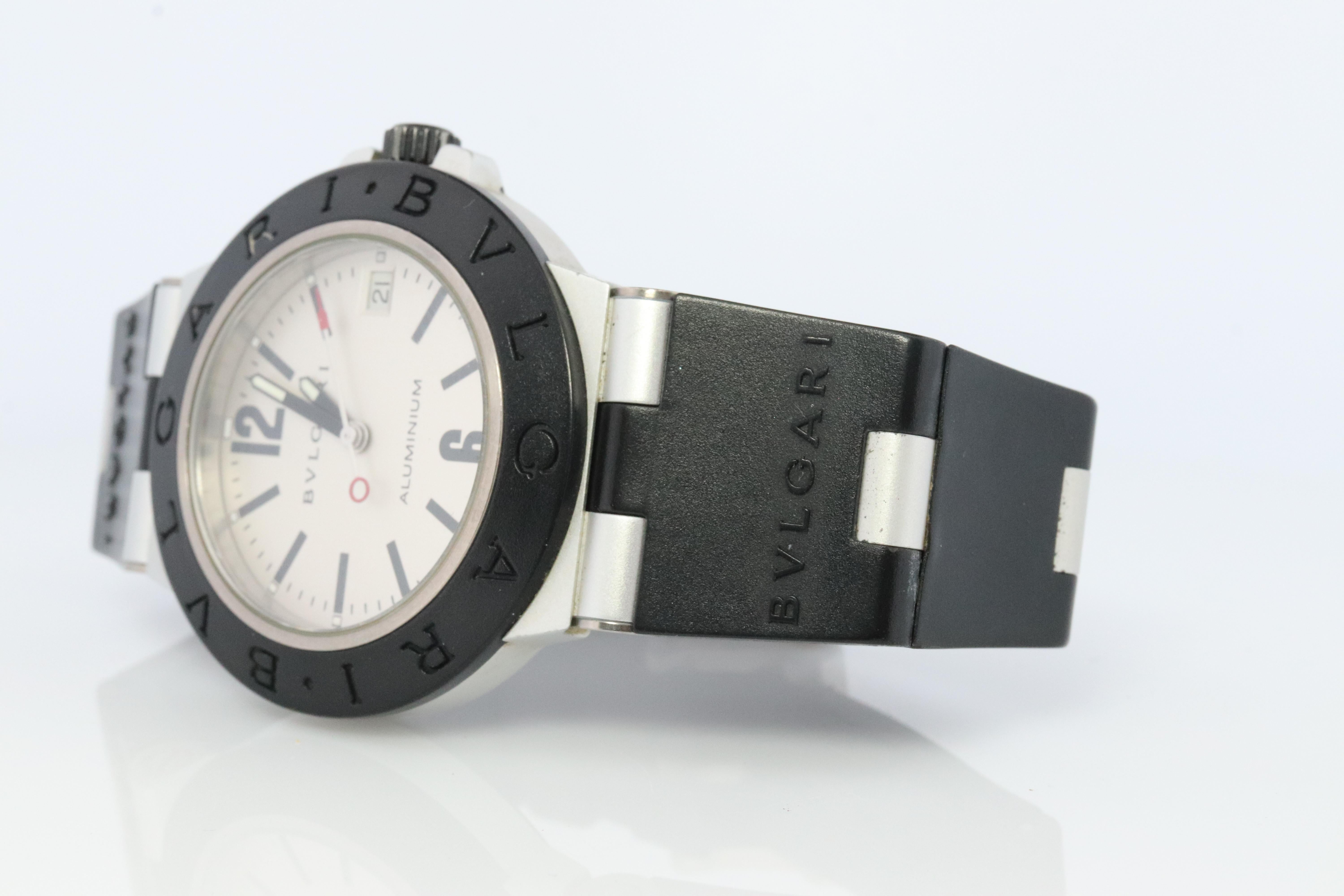Bulgari-Uhr. Bvlgari AL 38 TA Automatik-Herrenuhr. Bvlgari Aluminium-Kunststoff Gummi 4