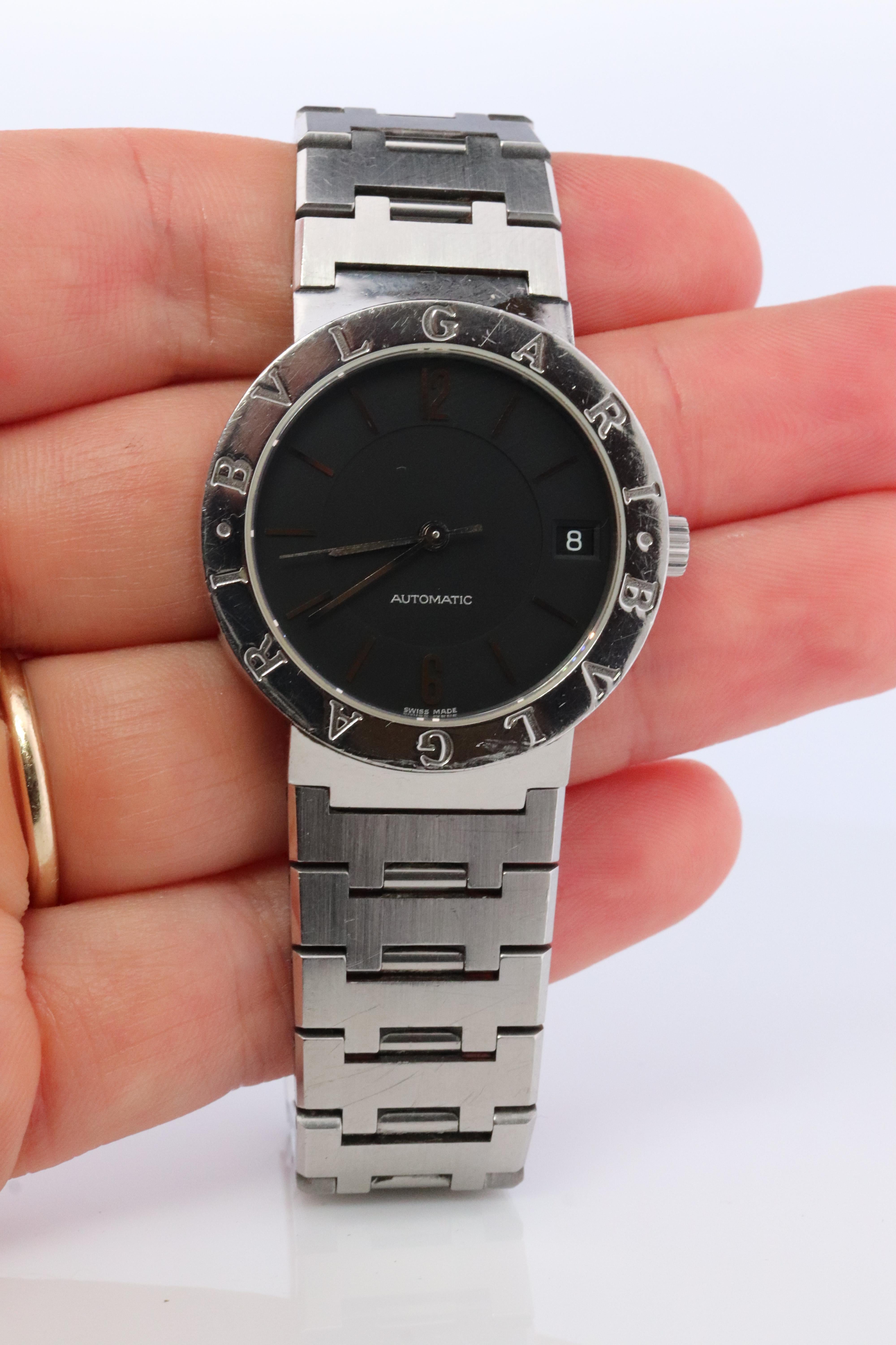 Montre Bulgari. Montre automatique pour hommes Bvlgari BB 33 SS Acier inoxydable Bon état - En vente à Port Charlotte, FL