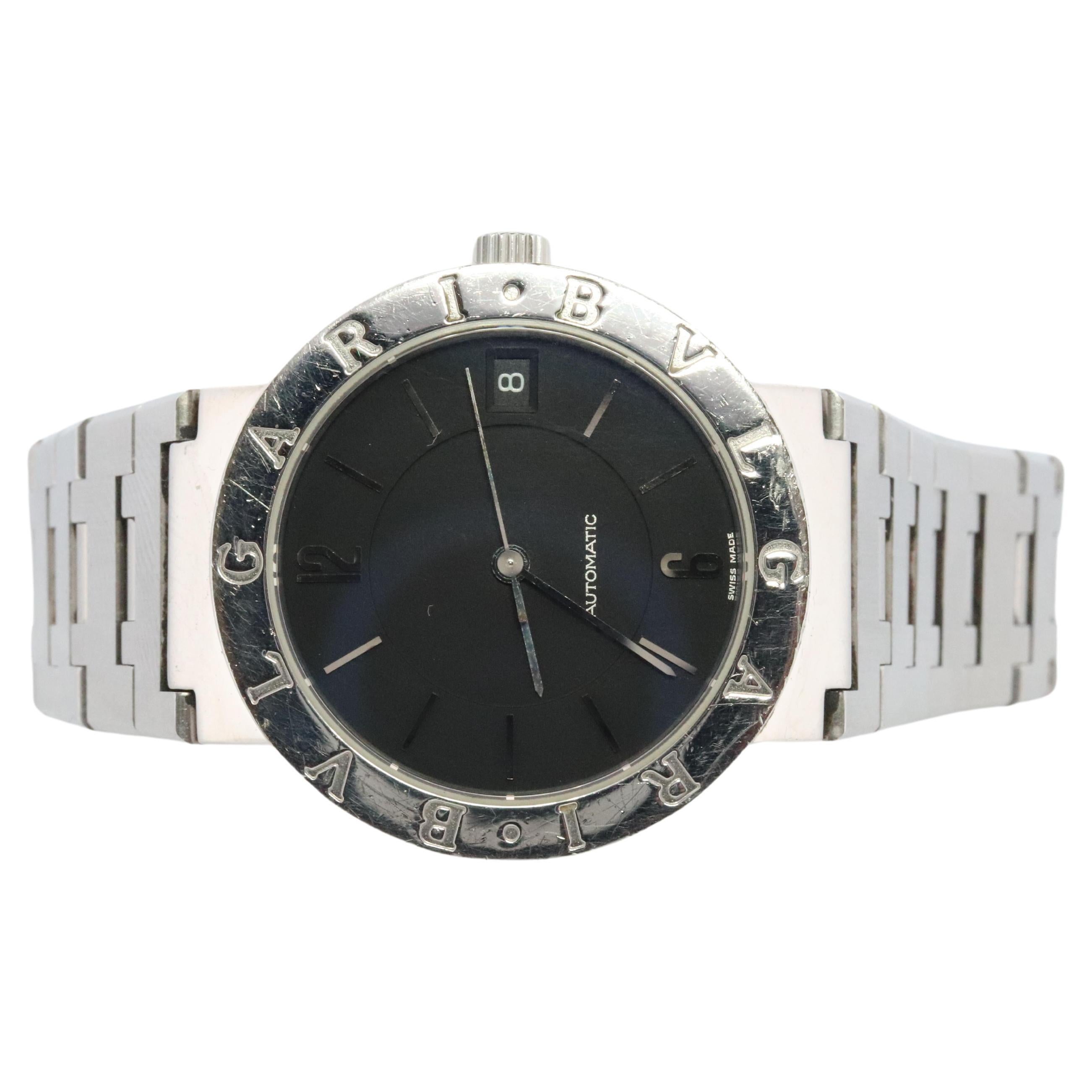 Bulgari-Uhr. Bvlgari BB 33 SS Automatik-Herrenuhr. Rostfreier Stahl