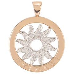 Bulgari White and Rose Gold Diamond Tondo Pendant