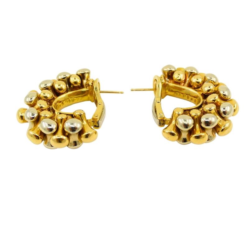 Women's Bvlgari Bulgari White and Yellow Gold Bone Earrings