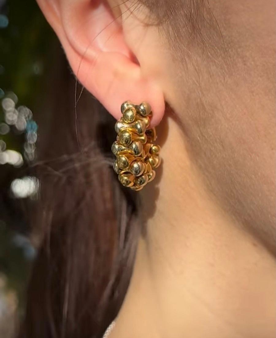 Bvlgari Bulgari White and Yellow Gold Bone Earrings 5