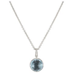 Bulgari White Gold Aquamarine Parentesi Pendant Necklace