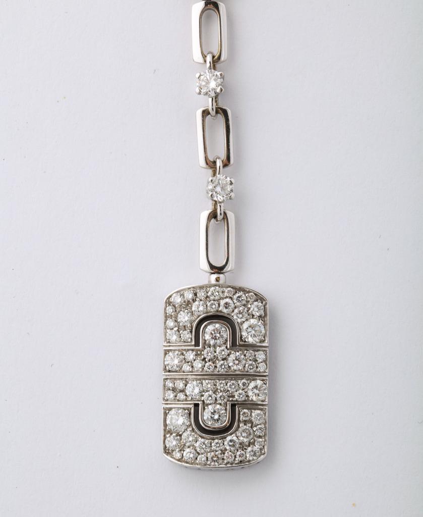 Bulgari White Gold Diamond Parentesi Necklace In Excellent Condition In Bal Harbour, FL