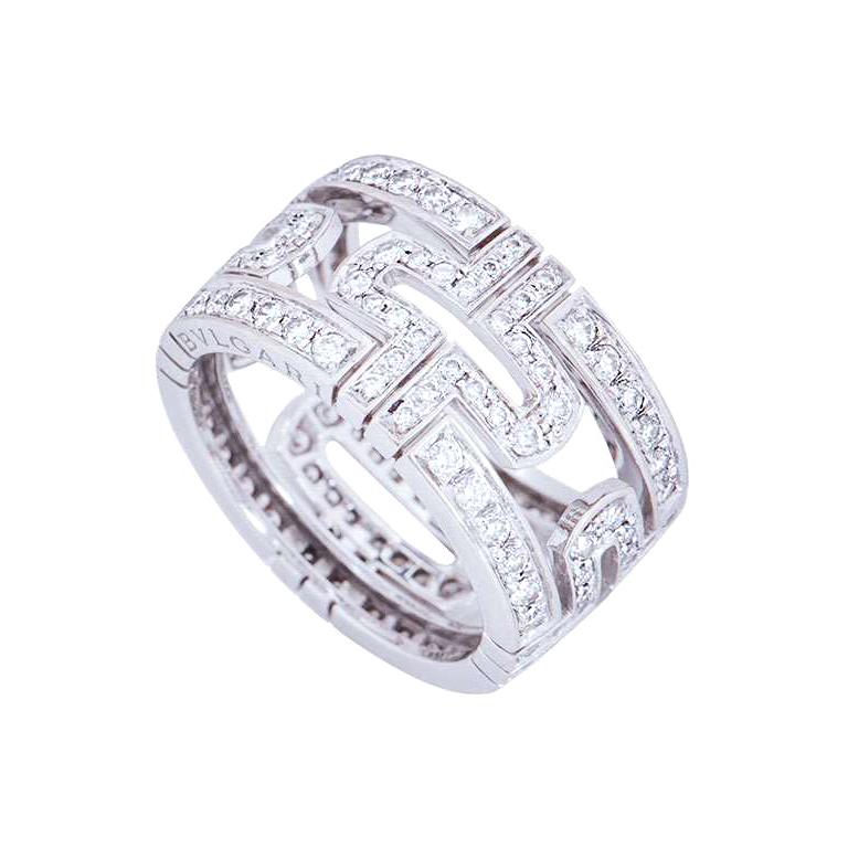 White Gold Diamond Set Parentesi Ring 