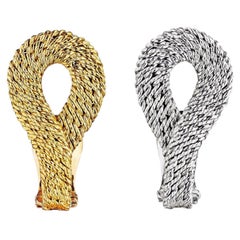 Bulgari - Boucles d'oreilles clip vintage en or jaune Yin-Yang