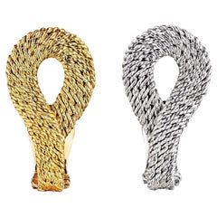 Bulgari - Boucles d'oreilles clip vintage en or jaune Yin-Yang