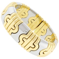 Bulgari Wide Parentesi Two-Tone Gold Bangle Bracelet