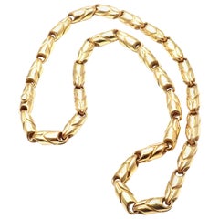 Bulgari Wide Yellow Gold Link Chain Necklace