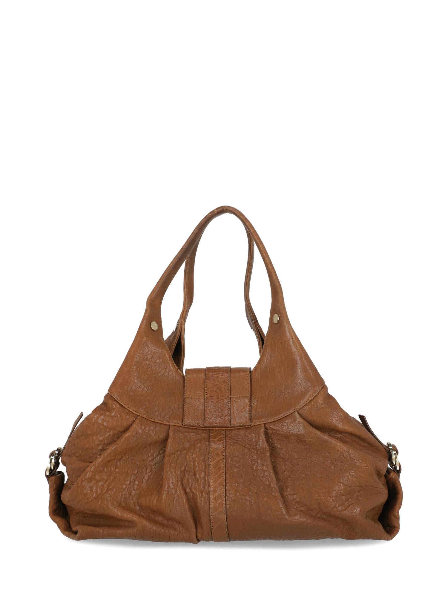Women's Bulgari Woman Shoulder bag  Brown Leather For Sale