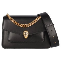 Bulgari Women Handbags Serpenti Black Leather 