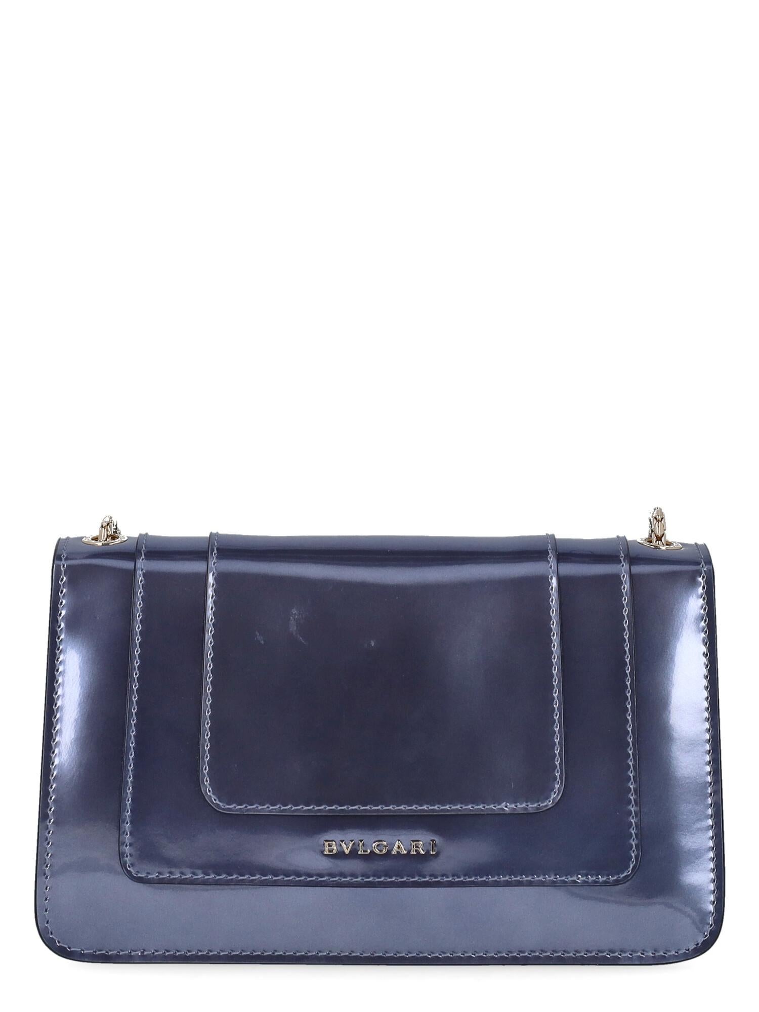 Bulgari Women Shoulder bags Blue Leather  In Good Condition For Sale In Milan, IT
