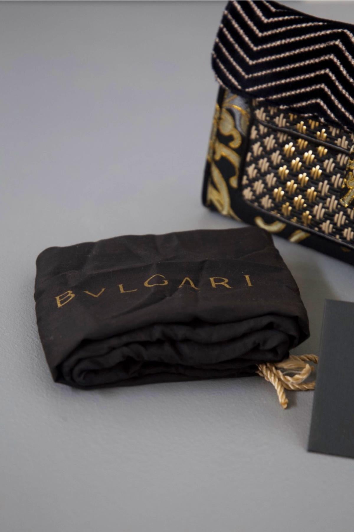 Bulgari Women's Clutch Bag with Golden Floral Details 5
