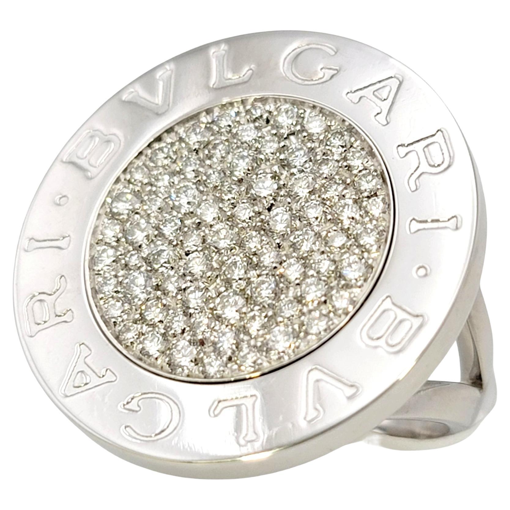 Ring size: 7.25

Stunning contemporary diamond cocktail ring by renowned designer, Bulgari. Bulgari is an Italian high-end luxury fashion house founded in 1884 and known for its jewelry, watches, fragrances, accessories, and leather goods.

This