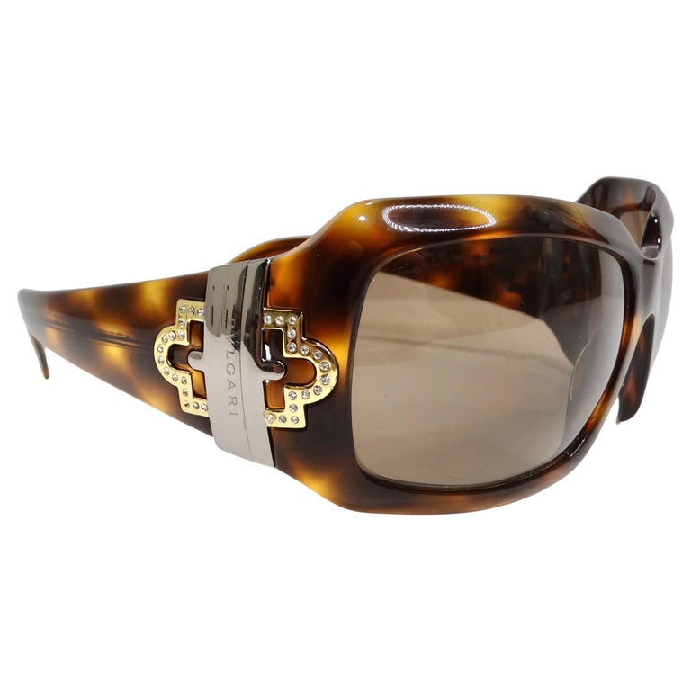 Bvlgari Oval Oversized Tortoiseshell Brown Rhinestone Embellished Sunglasses Bvlgari Brown Oversized Sunglasses for Women for sale | eBay main image 2