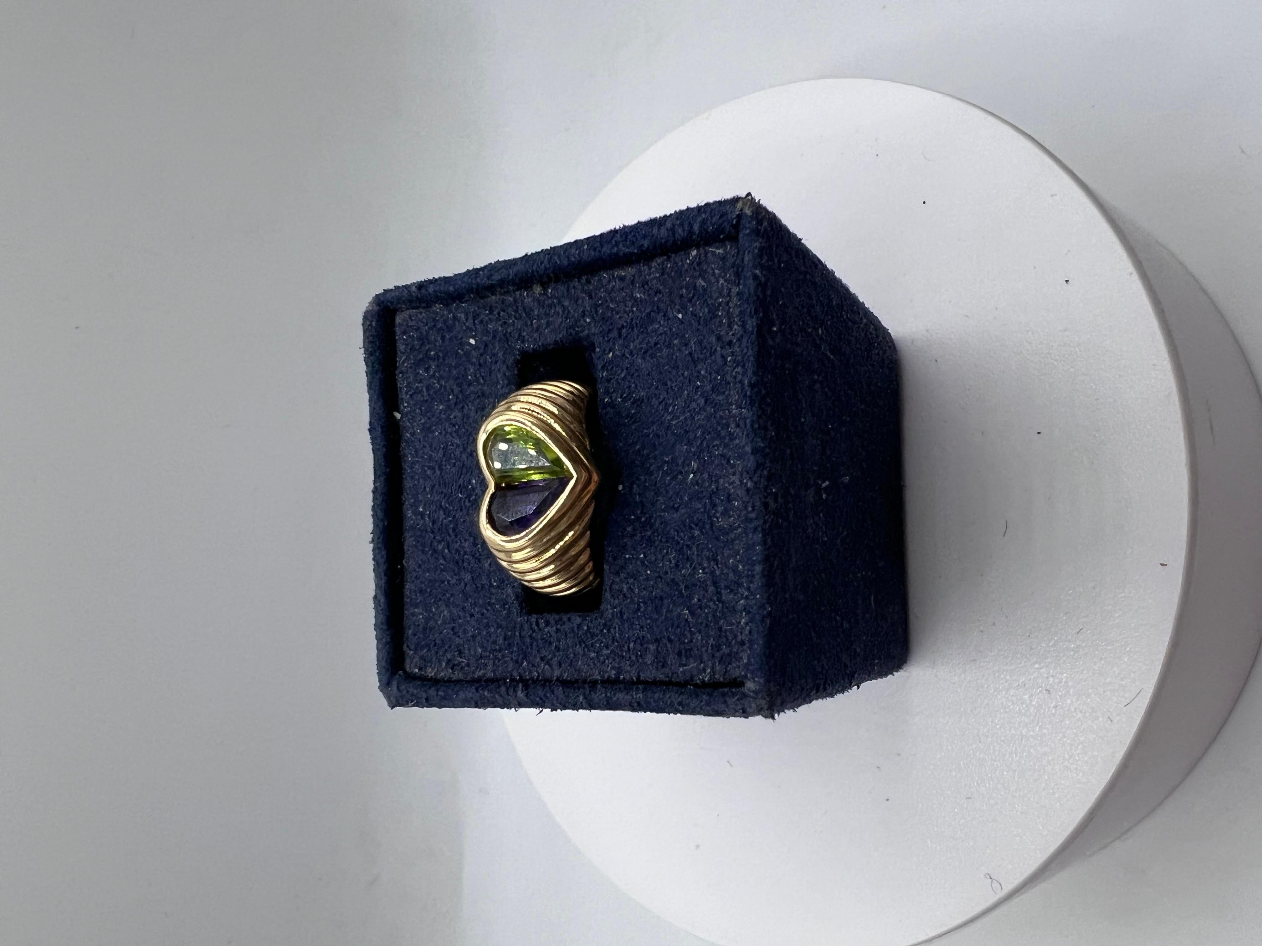Bvlgari Yellow 18-kt Gold Amethyst & Peridot Ring 1