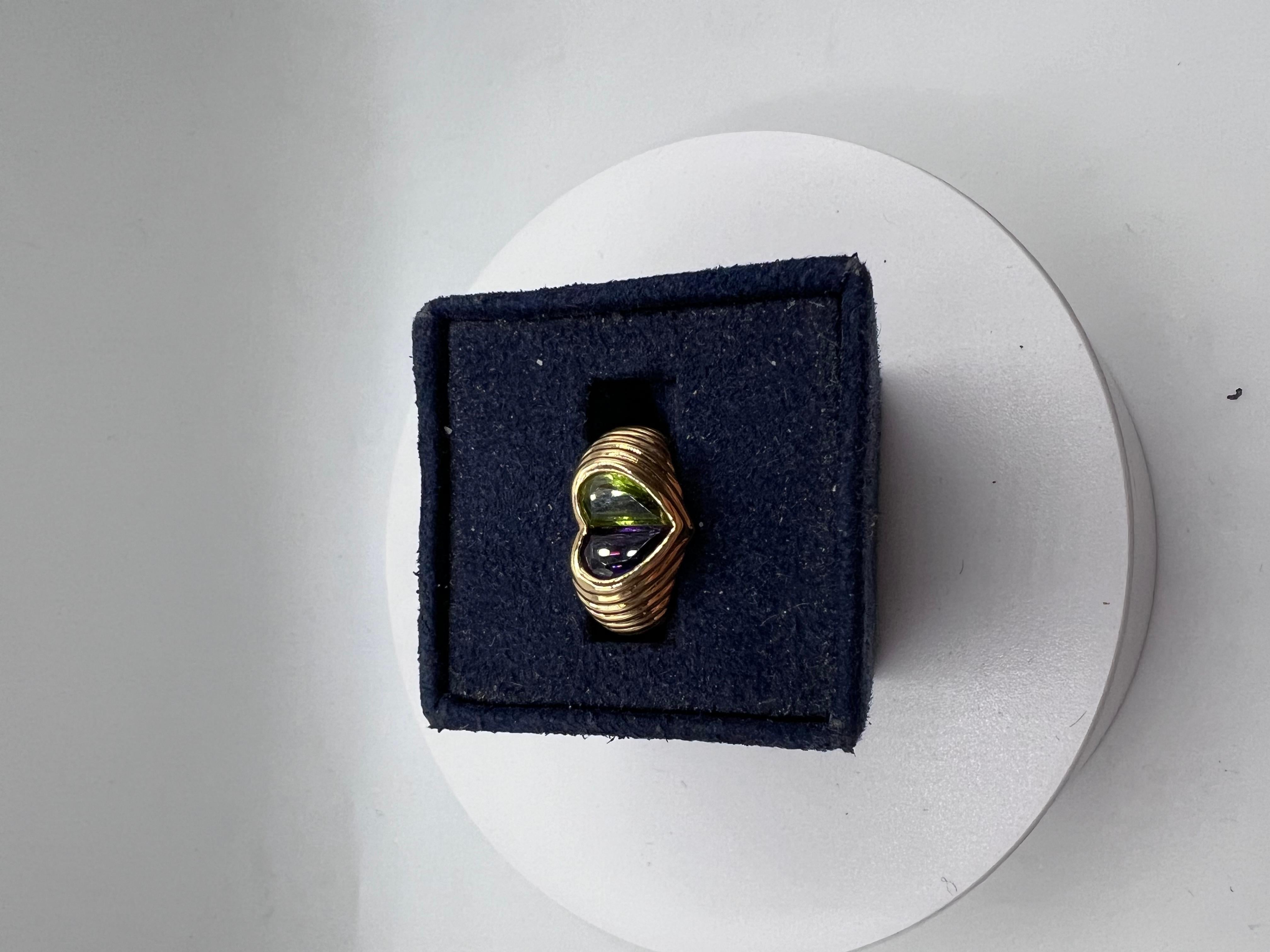 Bvlgari Yellow 18-kt Gold Amethyst & Peridot Ring 2