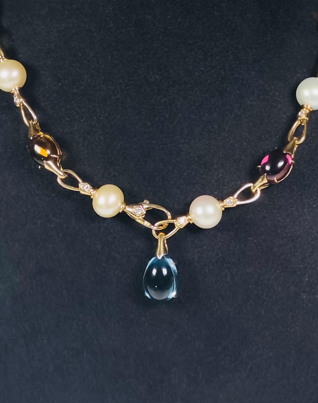 Bulgari Parure Gelb 18 Karat Gold und mehrfarbige Steine 5