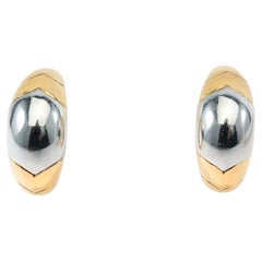 Bulgari Yellow and White Gold Half Hoop Earrings