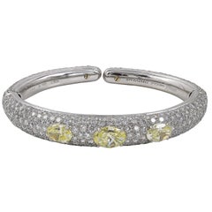 Bracciale Bulgari Yellow Diamond Pavé Bombe in oro giallo 18 carati - Gioielli firmati