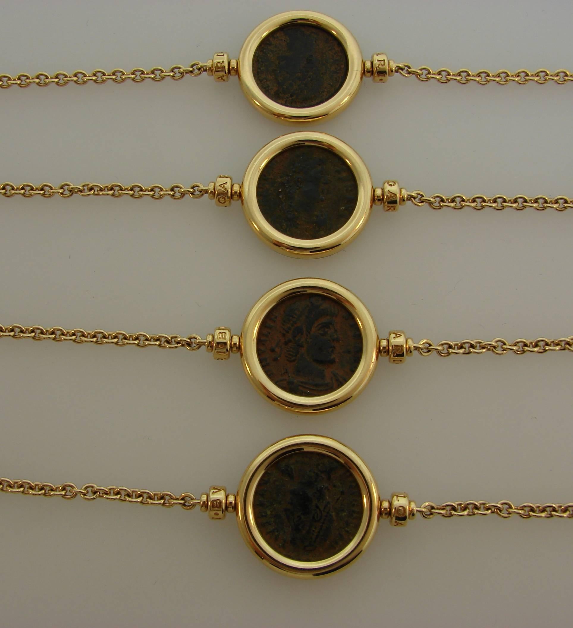 Bulgari Yellow Gold Ancient Coin Monete Necklace In Excellent Condition In Beverly Hills, CA