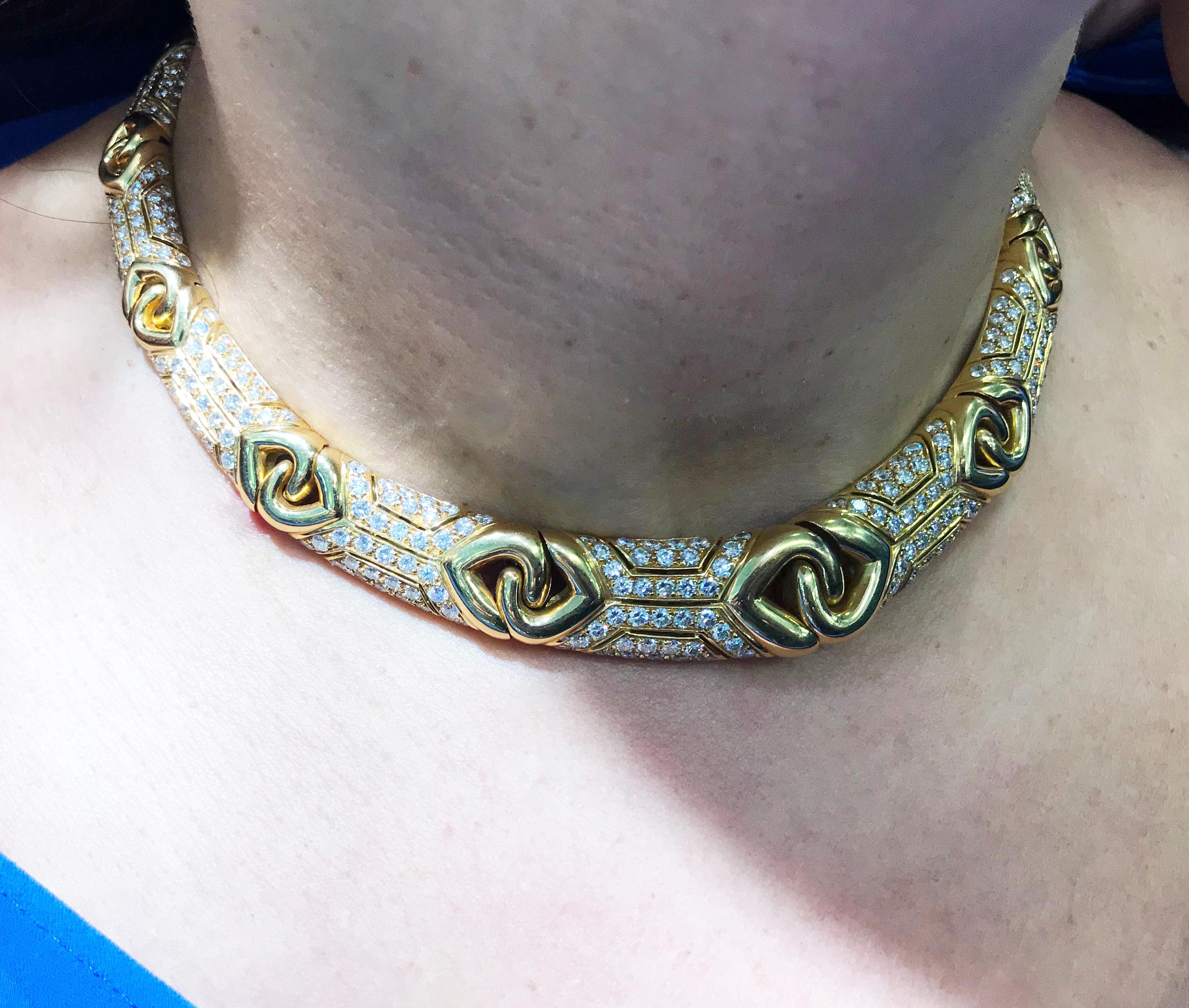 Women's Bulgari Yellow Gold and Diamond Collar Necklace