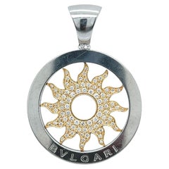 BULGARI Yellow Gold and Stainless Steel "Tondo" Pendant Necklace
