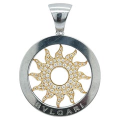 BULGARI Collier pendentif Tondo en or jaune et acier inoxydable