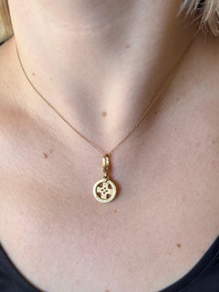 Bulgari Yellow Gold Cross Charm Pendant on Tiffany & Co Chain Necklace