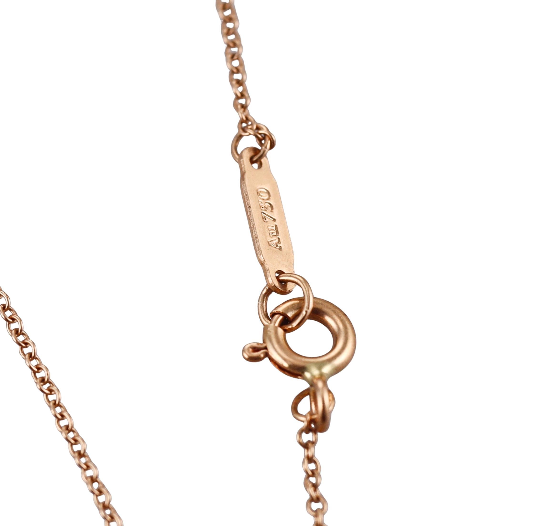 Women's Bulgari Yellow Gold Cross Charm Pendant on Tiffany & Co Chain Necklace For Sale
