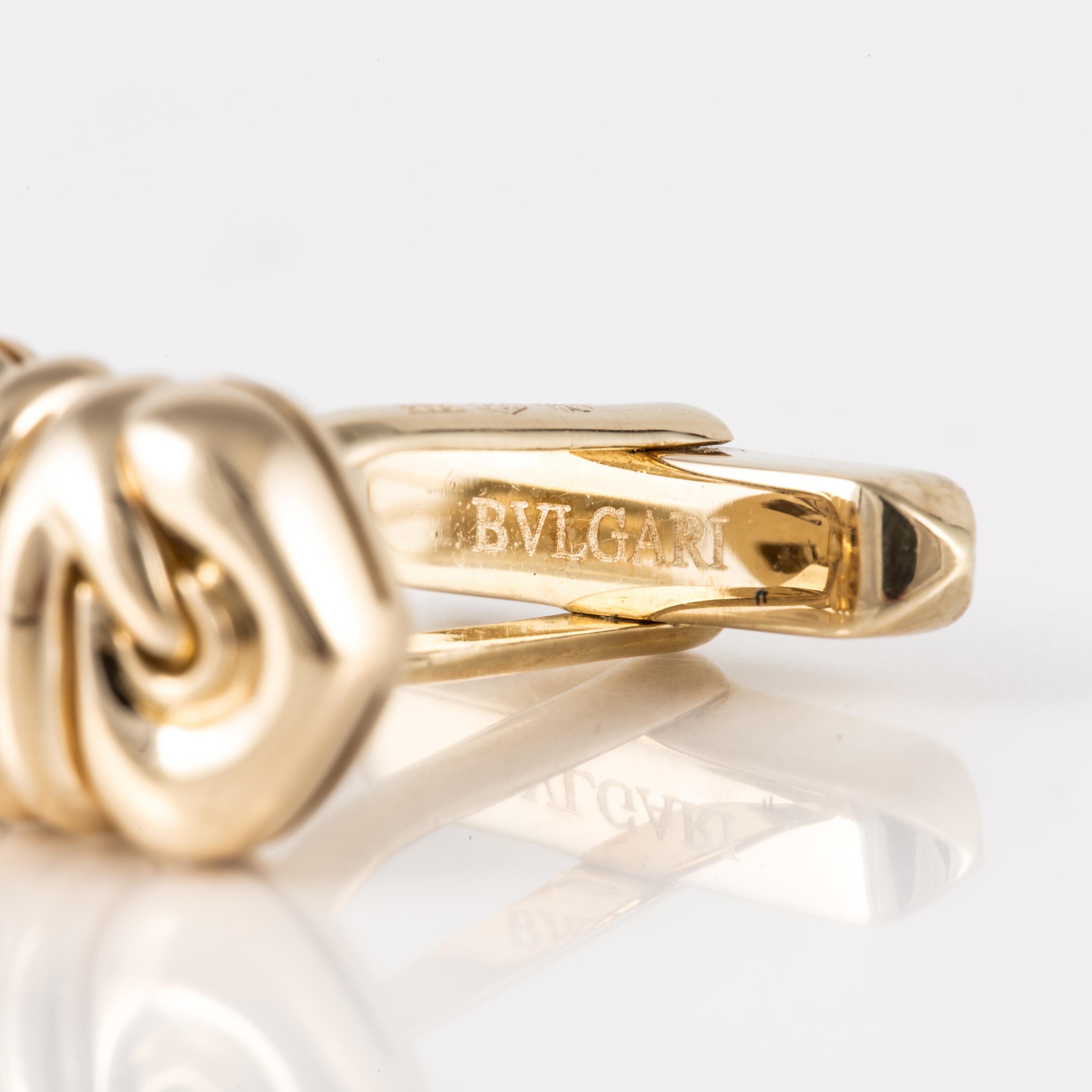 Women's or Men's Estate Bulgari 'Doppio Cuore' 18K Gold Cufflinks For Sale