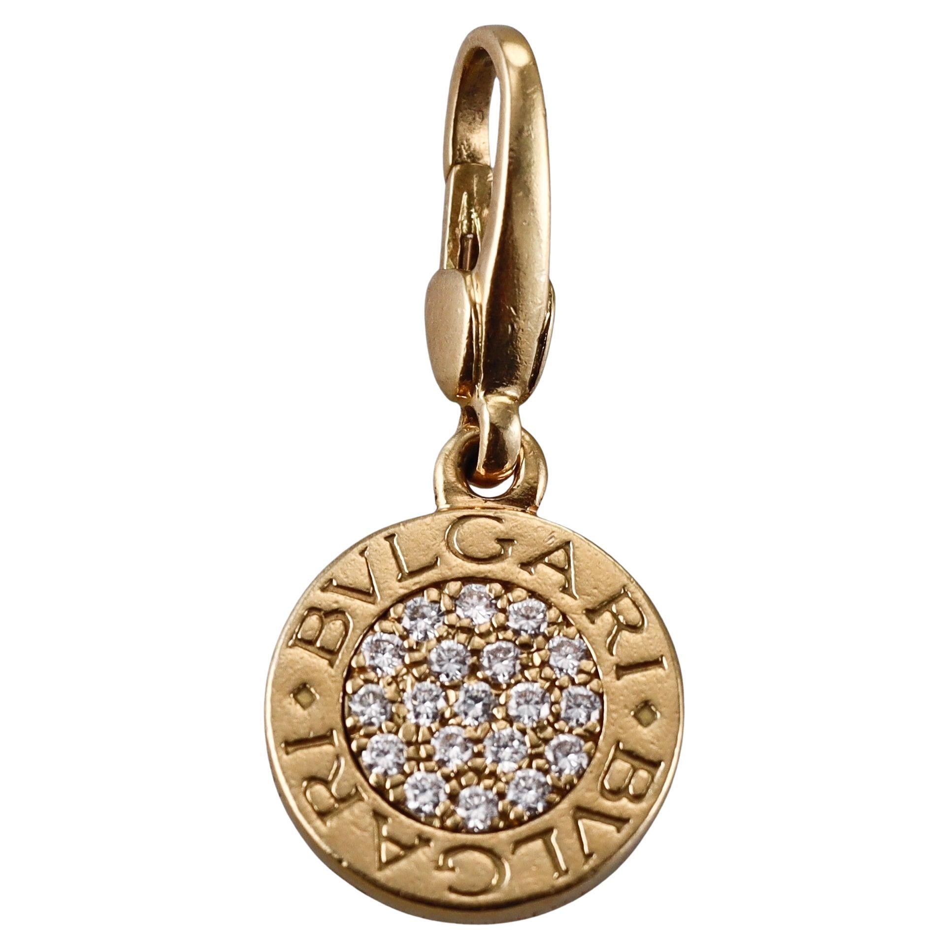 Bulgari Yellow Gold Diamond Charm Pendant