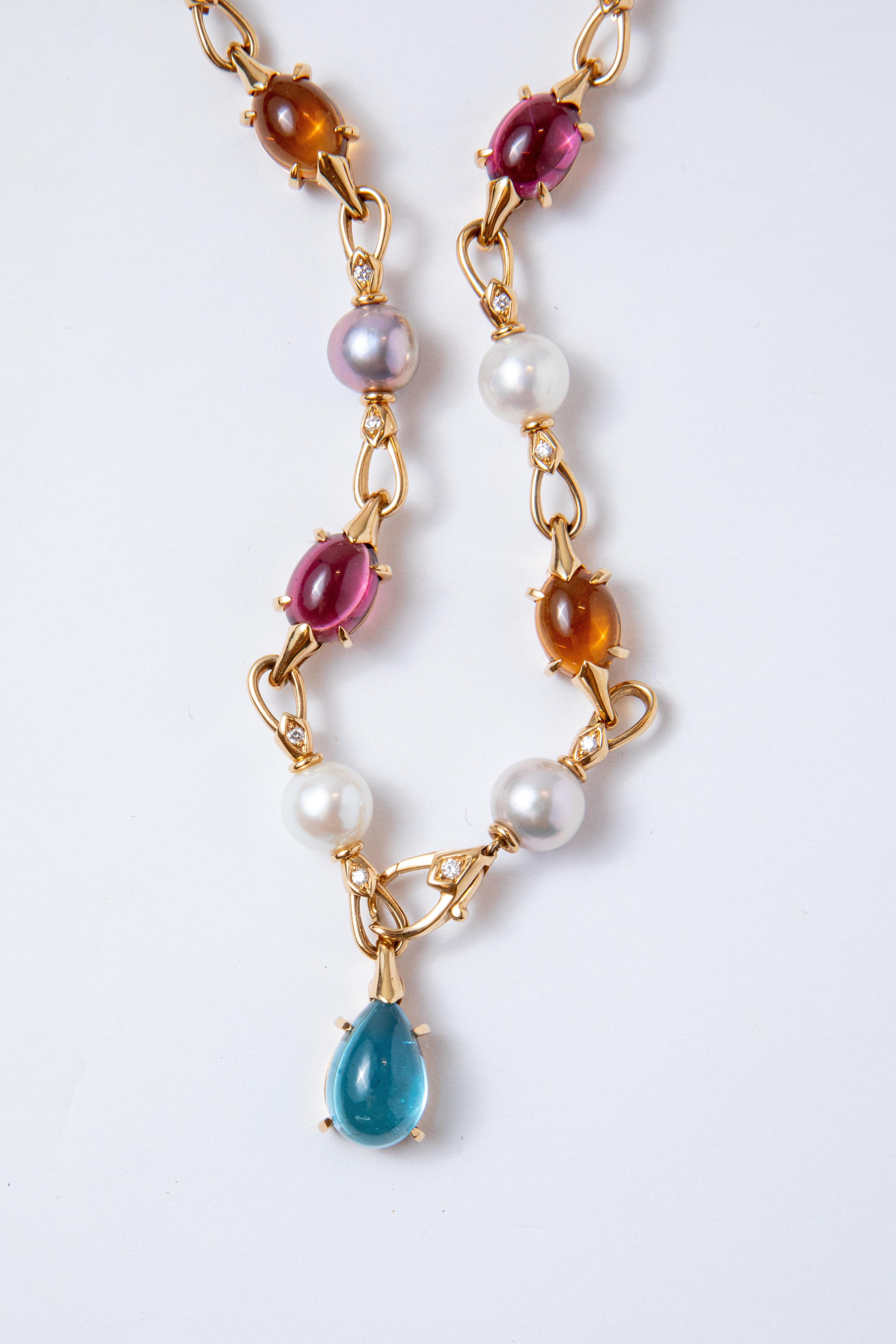 bulgari multi stone necklace