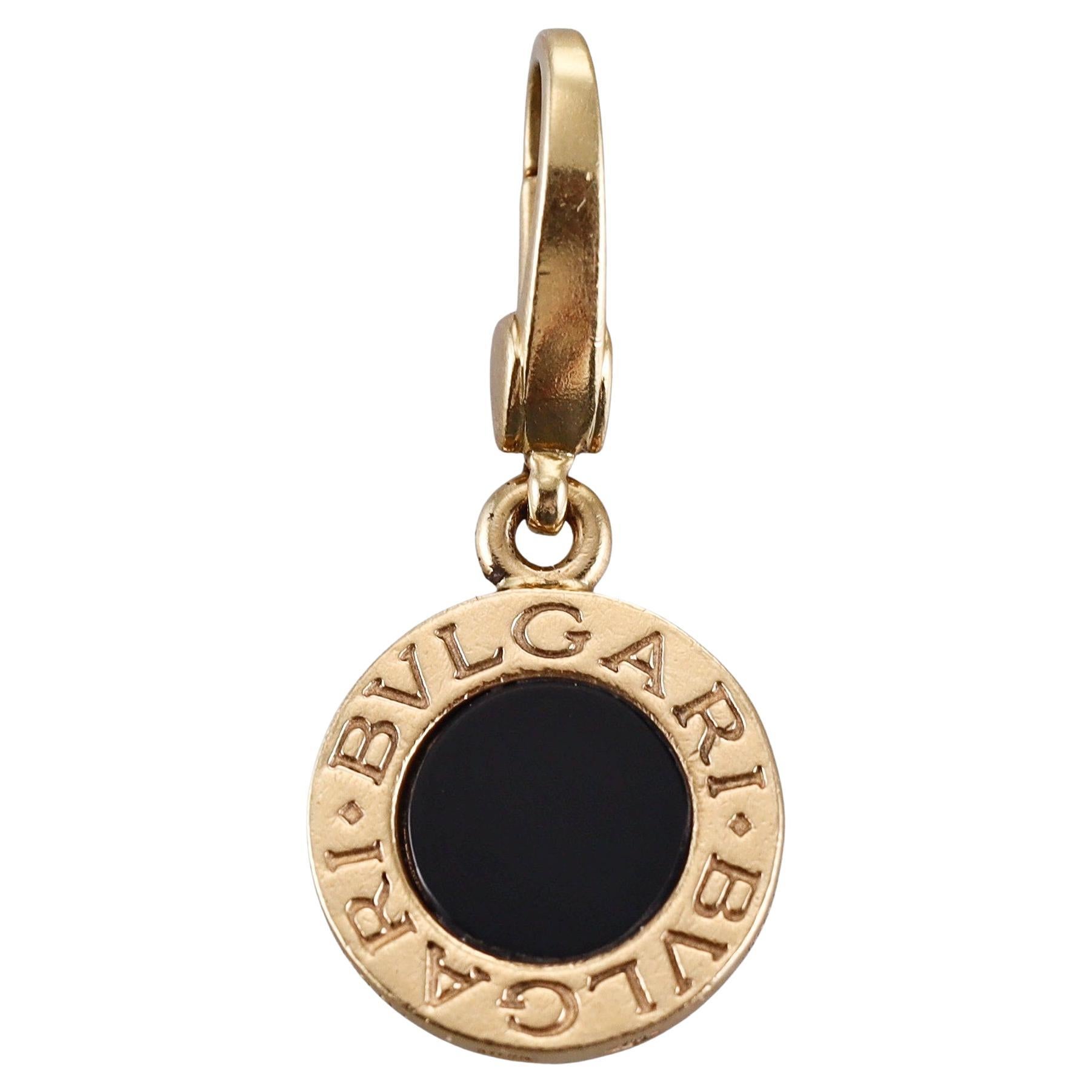 Bulgari Yellow Gold Onyx Charm Pendant