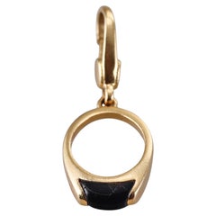 Bulgari Yellow Gold Onyx Ring Charm Pendant