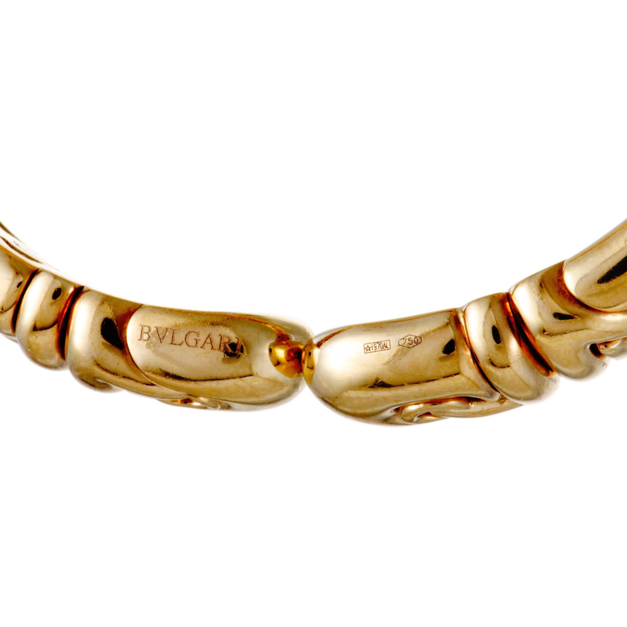 Bulgari Yellow Gold Open Bangle Bracelet In Excellent Condition In Southampton, PA