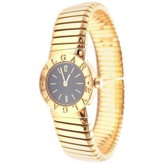 Bulgari Yellow Gold Tubogas Serpenti Snake Quartz Bracelet Wristwatch