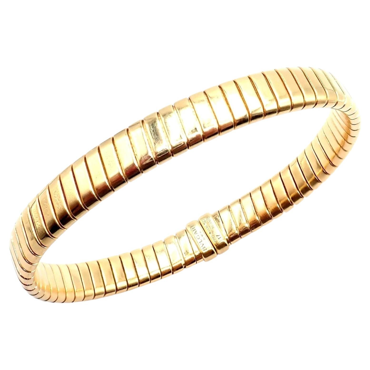 Bulgari Yellow Gold Tubogas Snake Bangle Bracelet