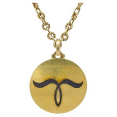 BULGARI Yellow Gold Zodiac Pendant Necklace