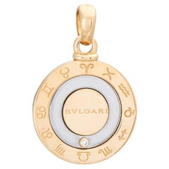 Ciondolo Bulgari Zodiac Vintage Oro 18k Acciaio Diamante Gioielli firmati Bulgari